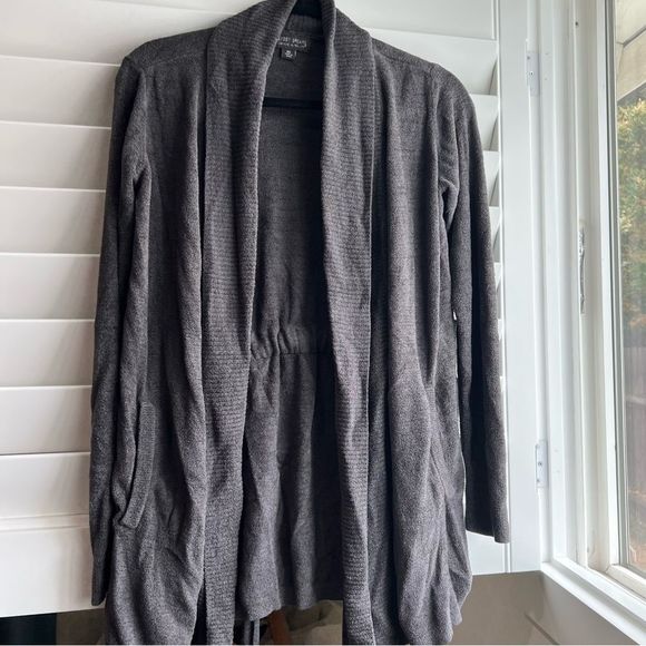 BAREFOOT DREAMS CozyChic Drape Rib Cardigan Ultra Lite Carbon Gray - Picture 6 of 16